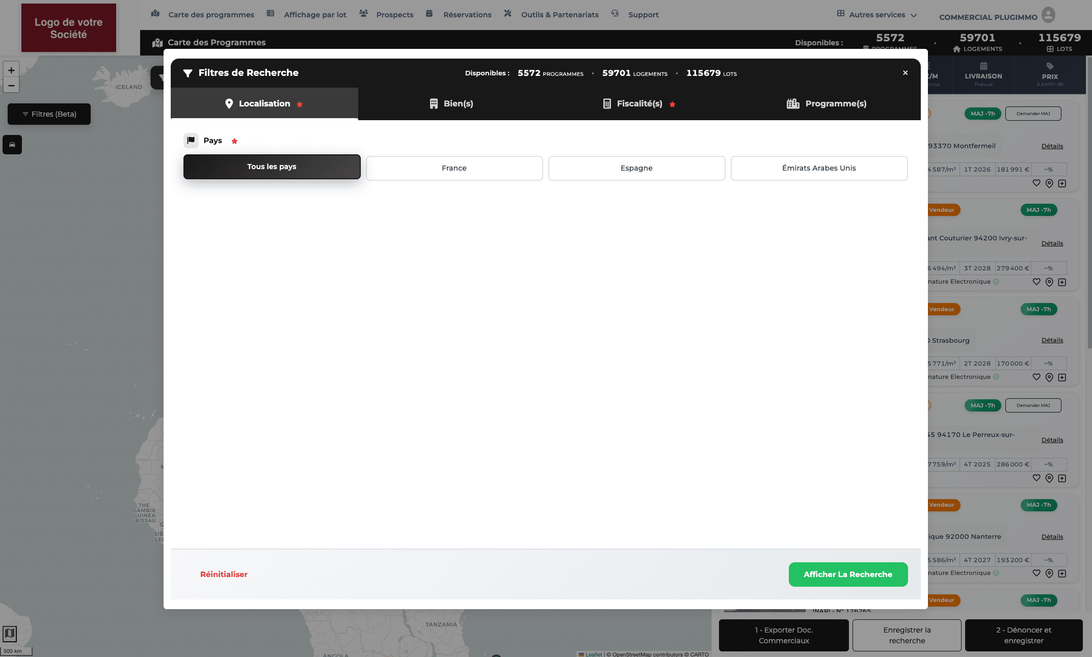 filtres outil plugimmo localisation